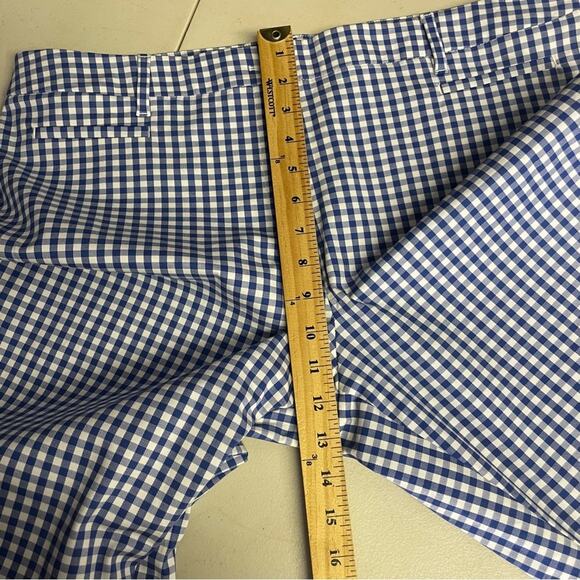 Talbots women's gingham ankle cropped pants blue white size 16 - Picture 9 of 10